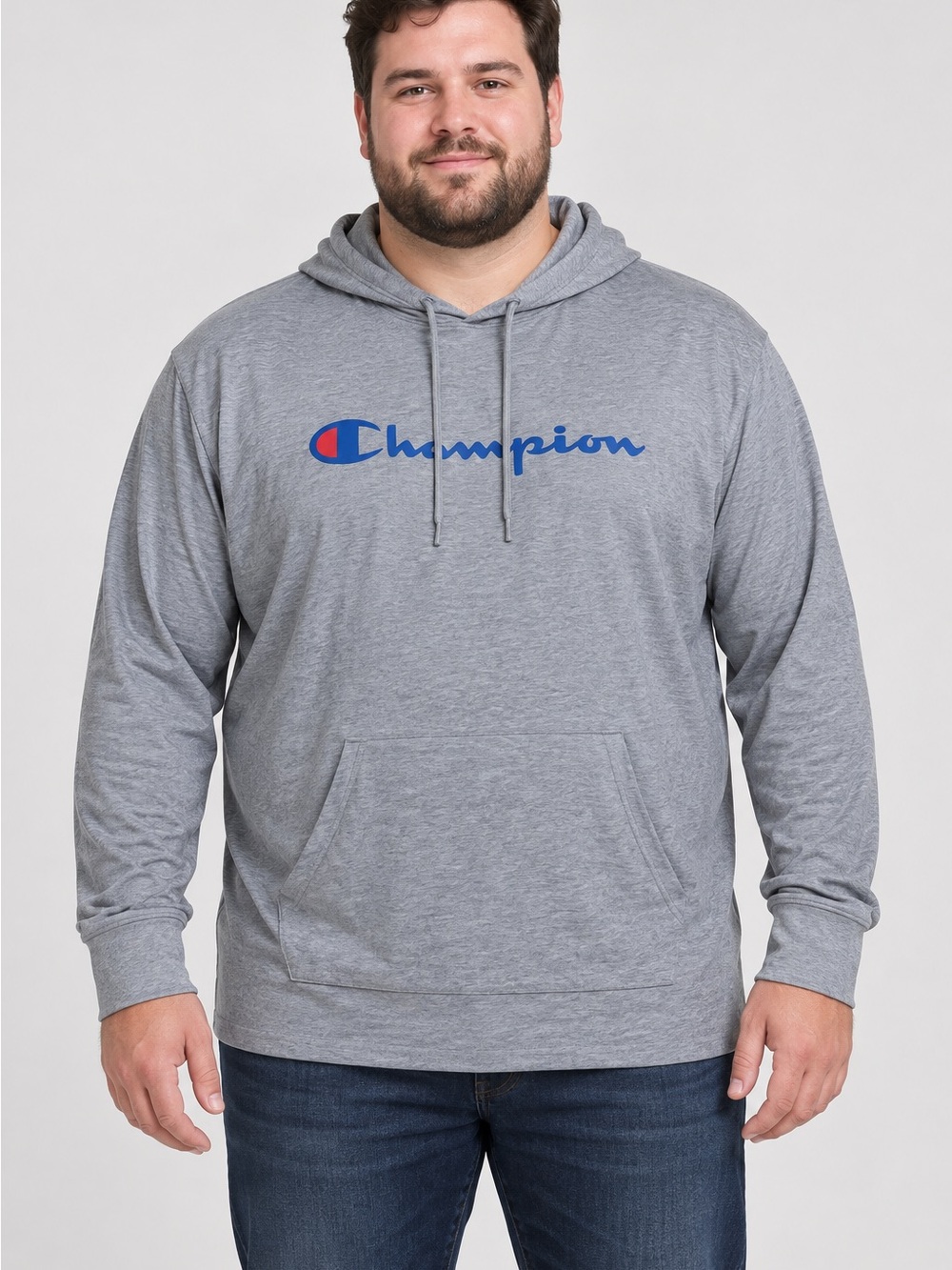 NWT Champion Gray Pullover Hoodie with Blue Logo